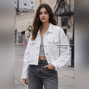 BDG Urban Outfitters Oversized Denim Jacket Medium Distressed Raw Hem Trucker